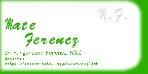 mate ferencz business card