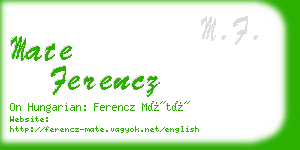 mate ferencz business card